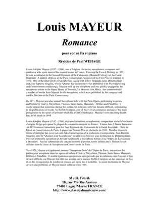 Louis Mayeur : Romance for F horn and piano
