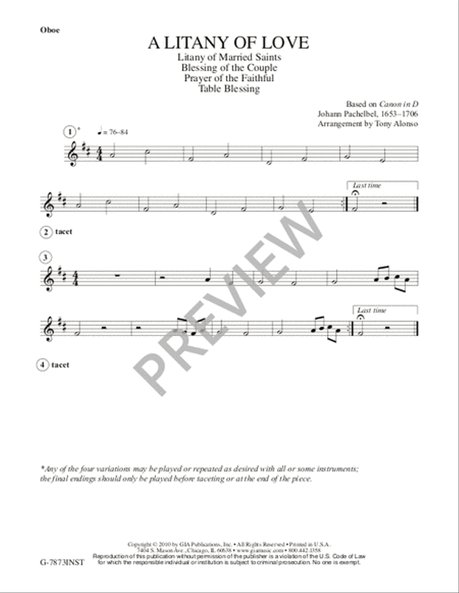 A Litany of Love - Instrument edition Flute scores gallery preview page 3