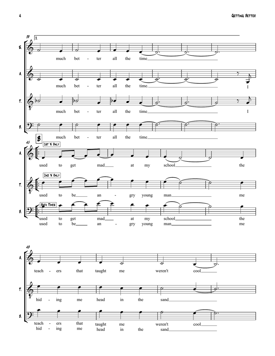 Getting Better 4-Part scores gallery preview page 4