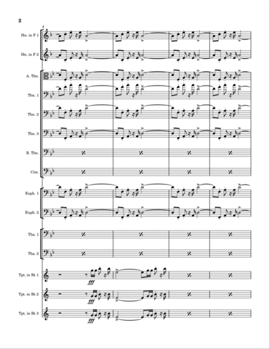 Gladiatore Fanfare Gladiatore Fanfare Brass Ensemble scores gallery preview page 2