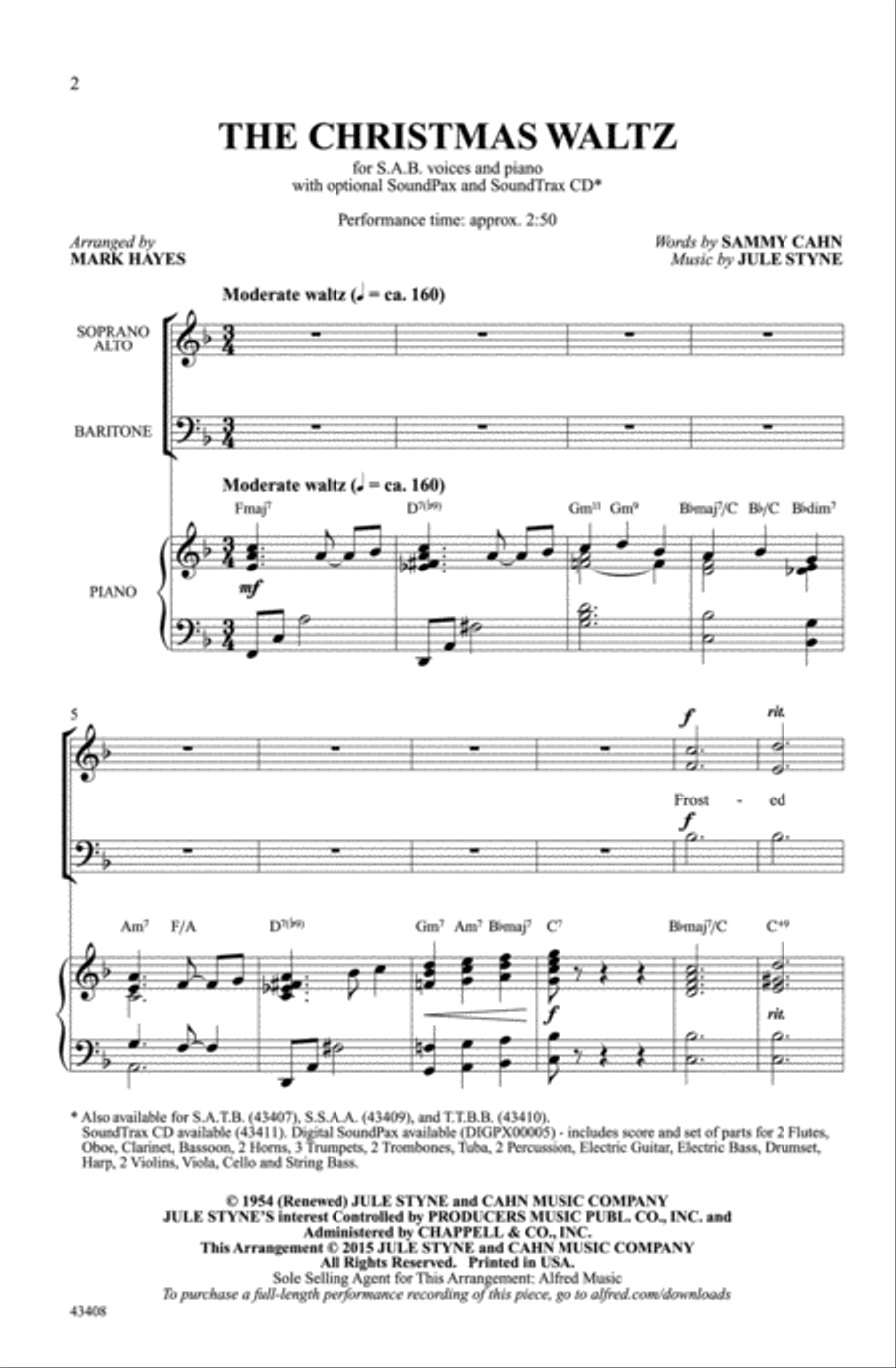 The Christmas Waltz Choir scores gallery preview page 1