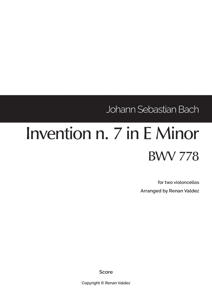 Invention n. 7 in E Minor, BWV 778 (for two violoncellos) image number null