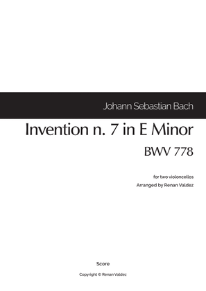 Invention n. 7 in E Minor, BWV 778 (for two violoncellos)