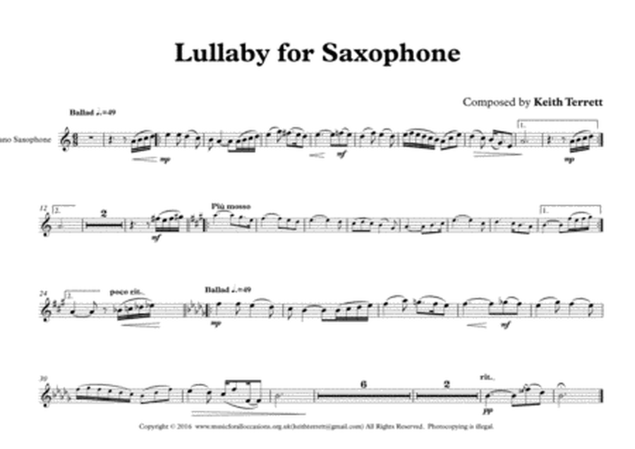 Lullaby for Bb Soprano Saxophonist, Piano & Double Bass image number null