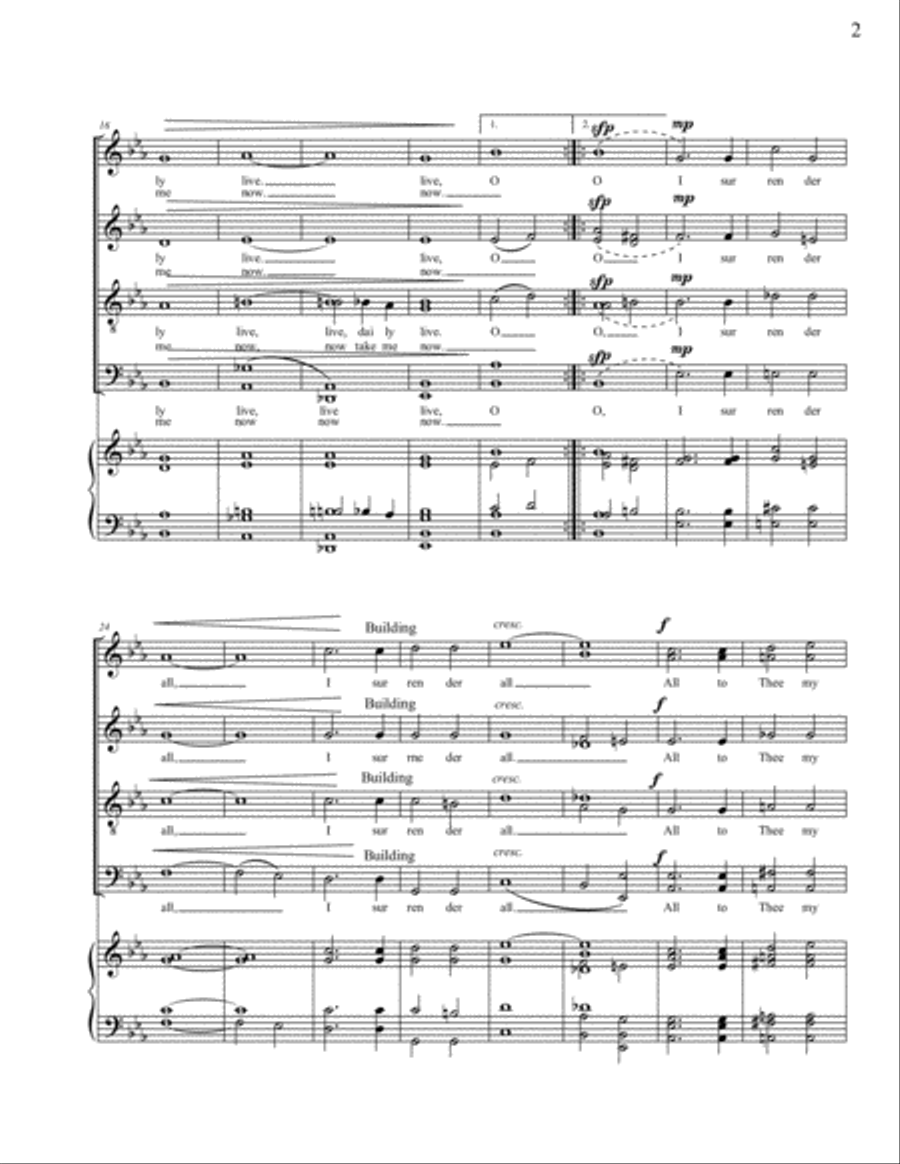 I Surrender All I Surrender All 4-Part scores gallery preview page 2