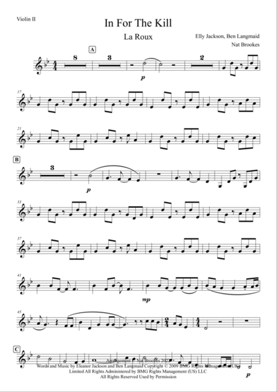 In For The Kill String Quartet scores gallery preview page 4