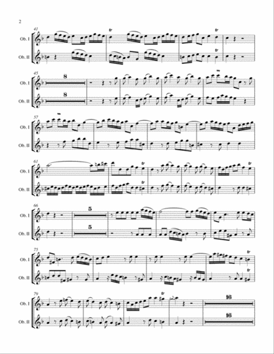 Concerto for Two Oboes in F Major, Op. 9 No 3 Woodwind Duet scores gallery preview page 4