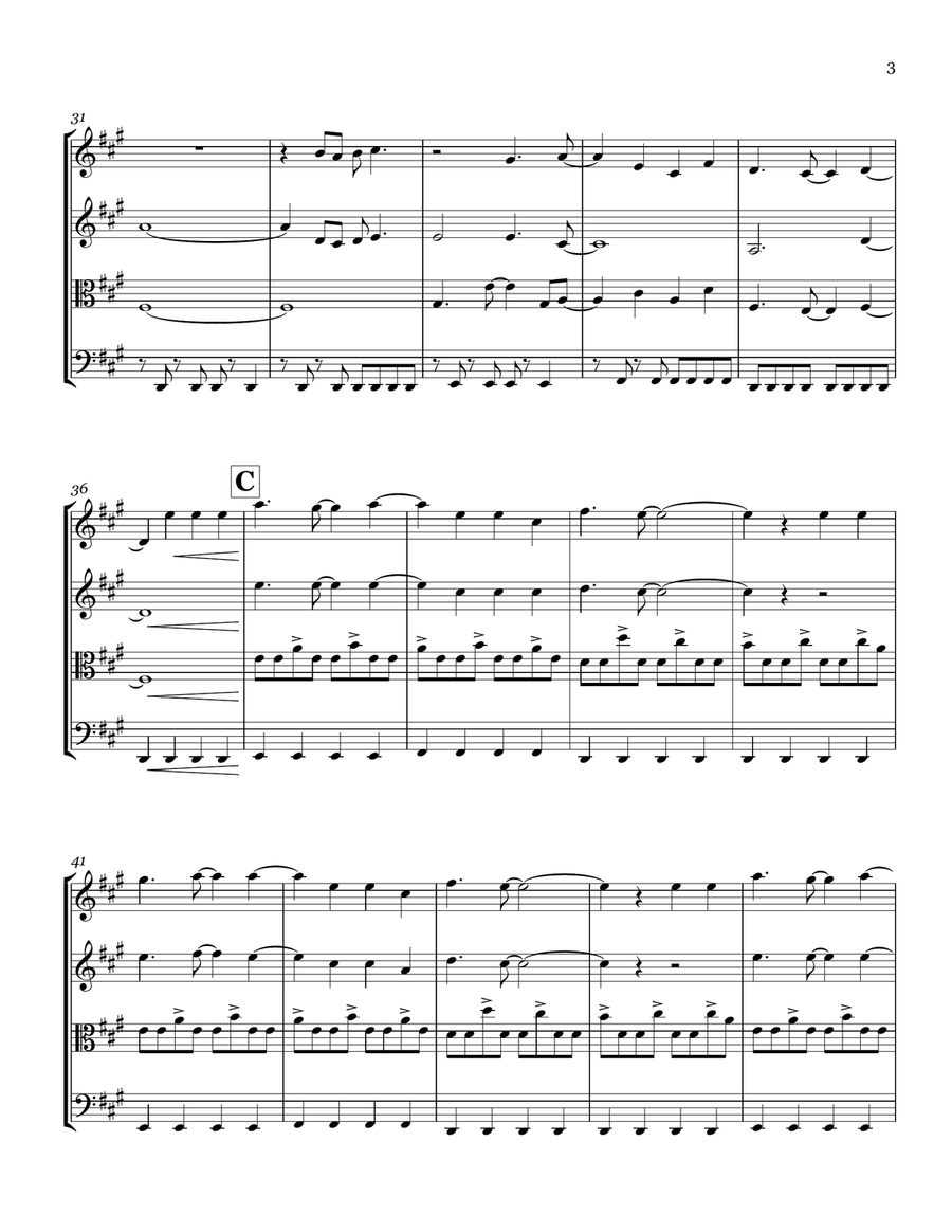 Ocean Avenue String Quartet scores gallery preview page 3