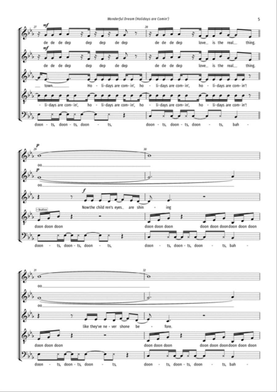 Wonderful Dream (holidays Are Coming) Divisi scores gallery preview page 5