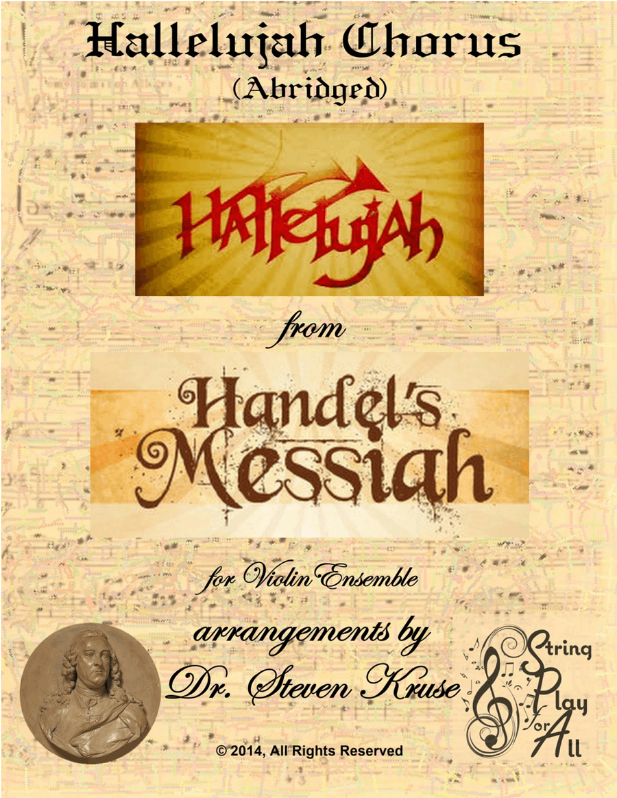 Hallelujah Chorus for Mixed-Level Violin Ensemble 4-Part scores gallery preview page 1