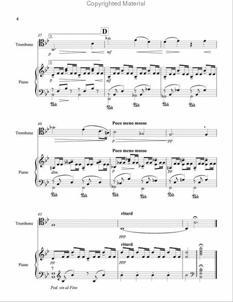 Romance for Trombone & Piano Piano Accompaniment scores gallery preview page 3