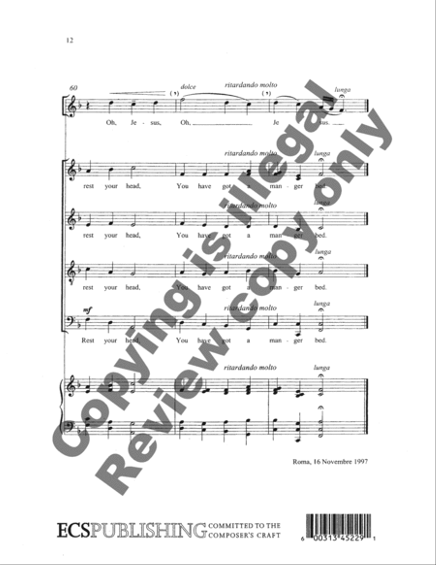 Jesus, Jesus, Rest Your Head 4-Part scores gallery preview page 13