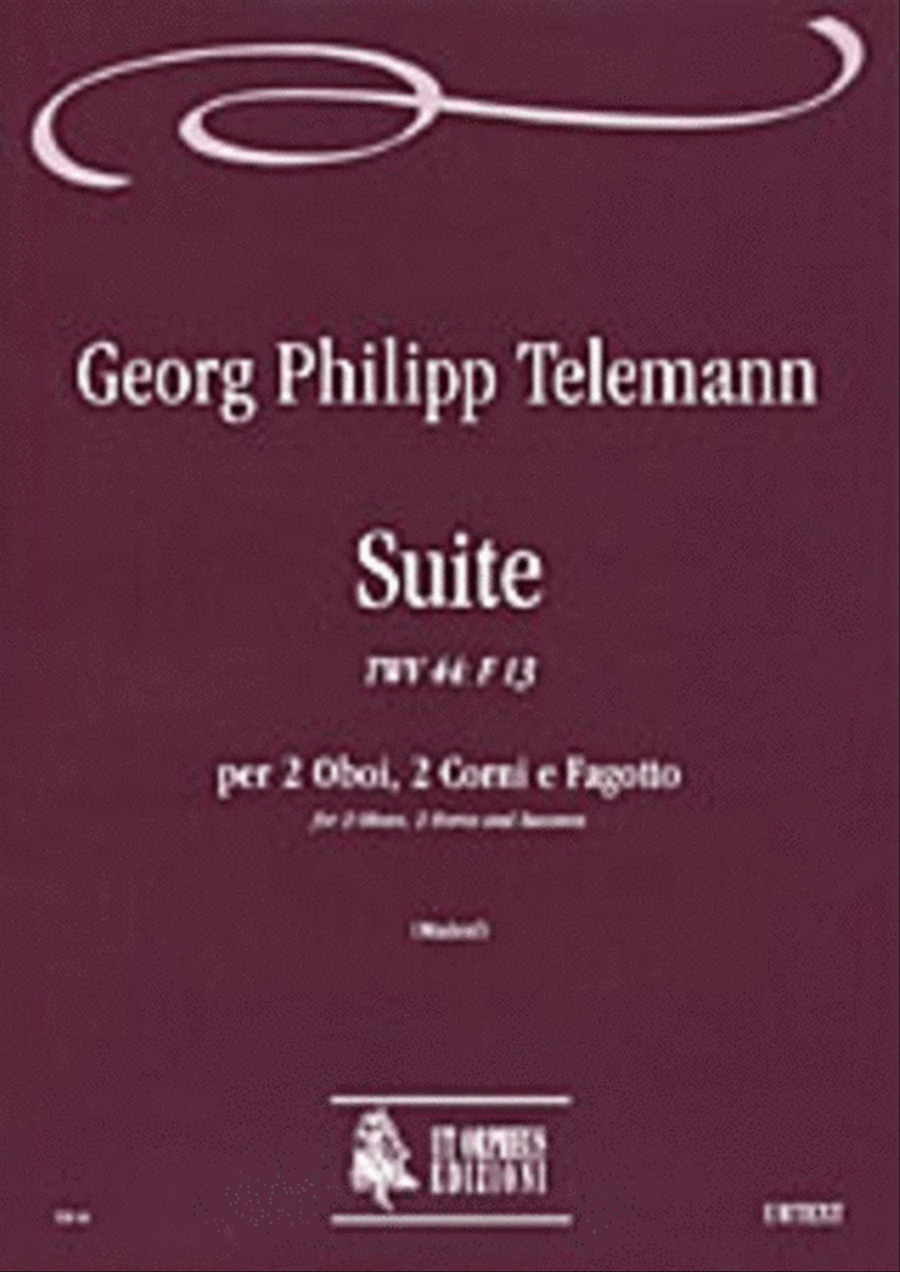 Suite TWV 44: F 13 for 2 Oboes, 2 Horns and Bassoon Bassoon scores gallery preview page 1