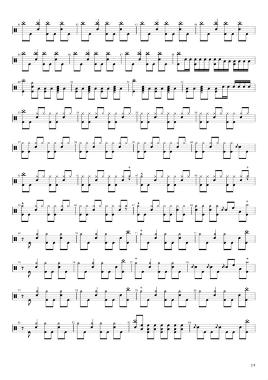 Song #3 Drum Set scores gallery preview page 2
