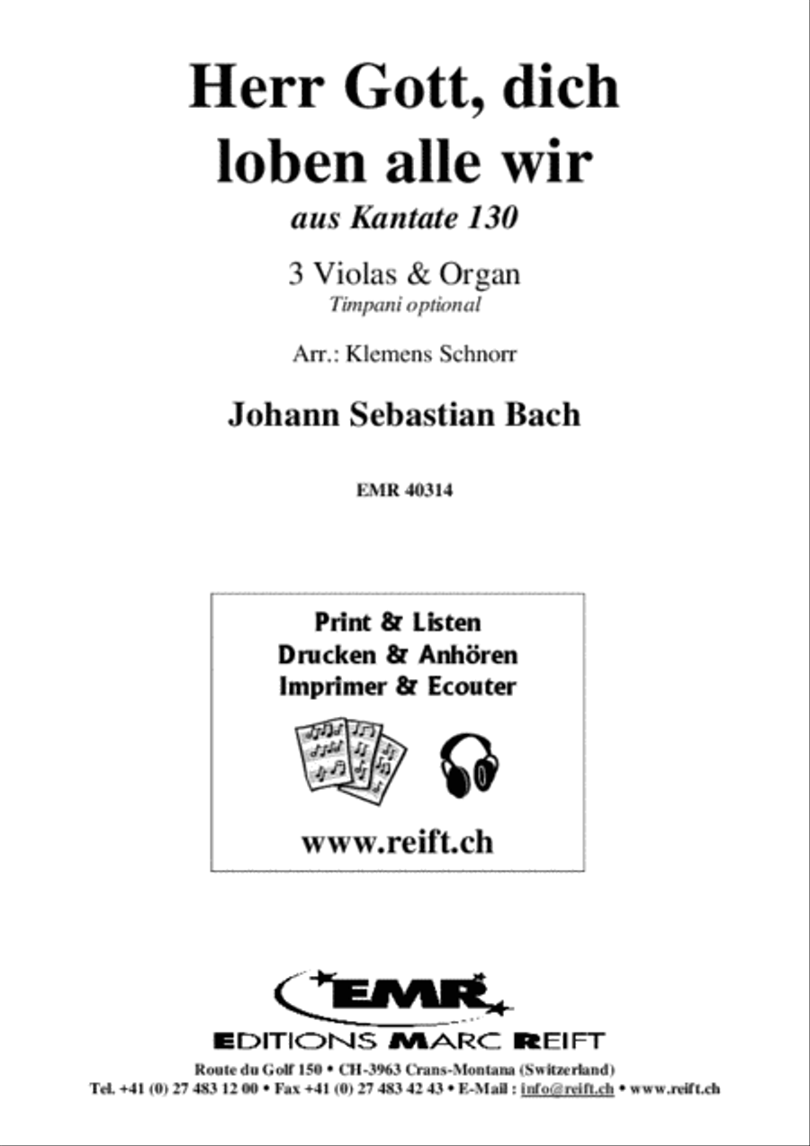 Herr Gott, dich loben alle wir Viola scores gallery preview page 2