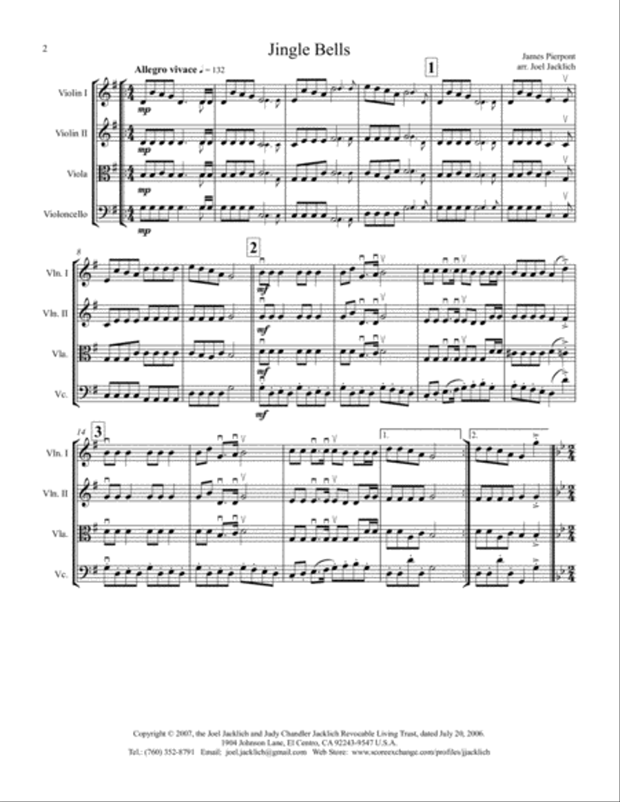 The Big Book of Christmas Carols for String Quartet, Vol. II String Quartet scores gallery preview page 2