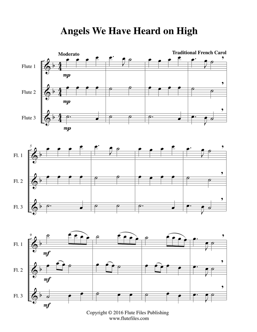 Angels We Have Heard on High - Flute Trio Flute Trio scores gallery preview page 3