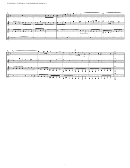 Prelude 22 from Well-Tempered Clavier, Book 2 (Clarinet Quartet) image number null