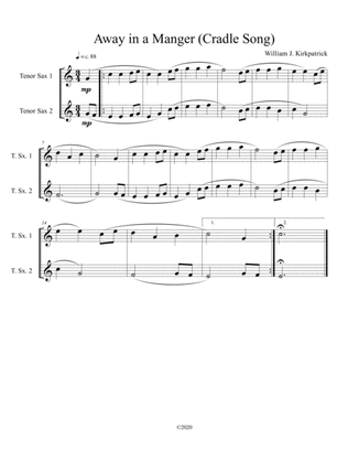 Away in a Manger (Cradle Song) for tenor sax duet