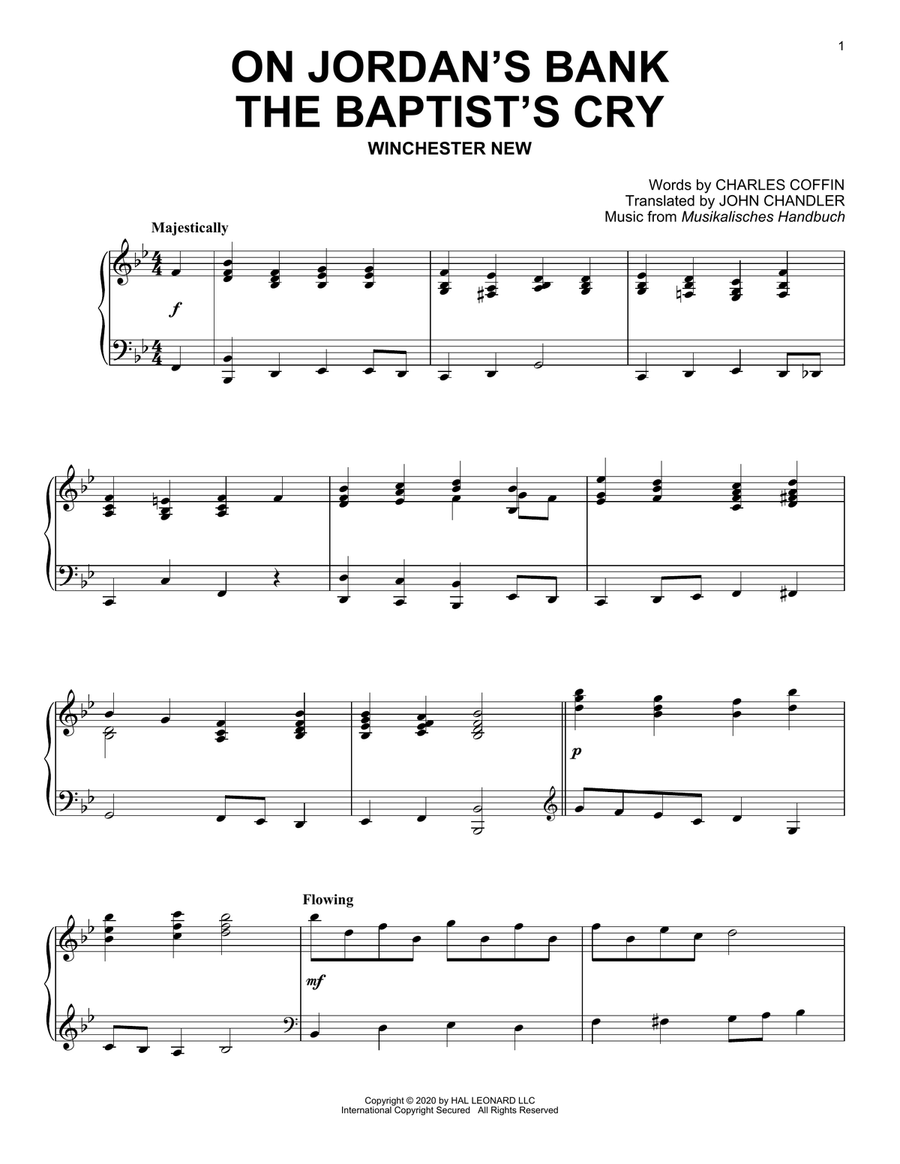 On Jordan's Bank The Baptist's Cry Piano Solo scores gallery preview page 1