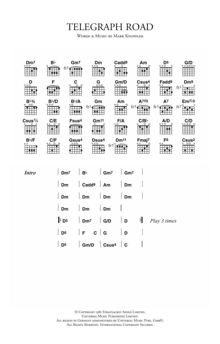 Telegraph Road Telegraph Road Acoustic Guitar scores gallery preview page 1