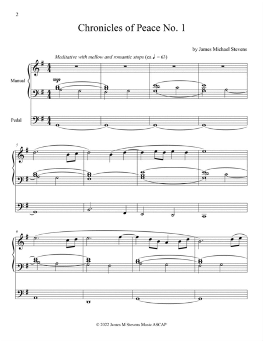 Chronicles of Peace Nos. 1-5 - Solo Organ Book image number null