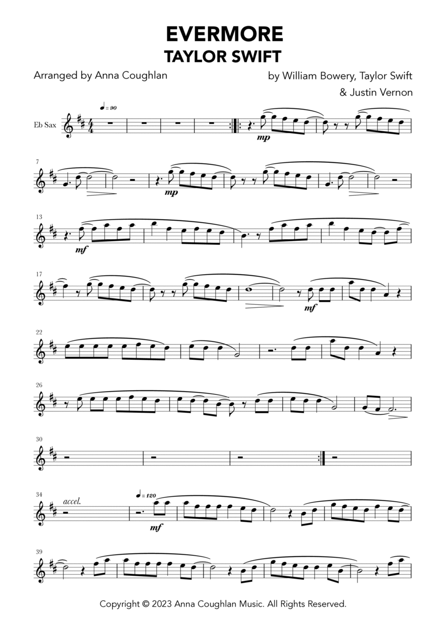 Evermore Evermore Alto Saxophone scores gallery preview page 1