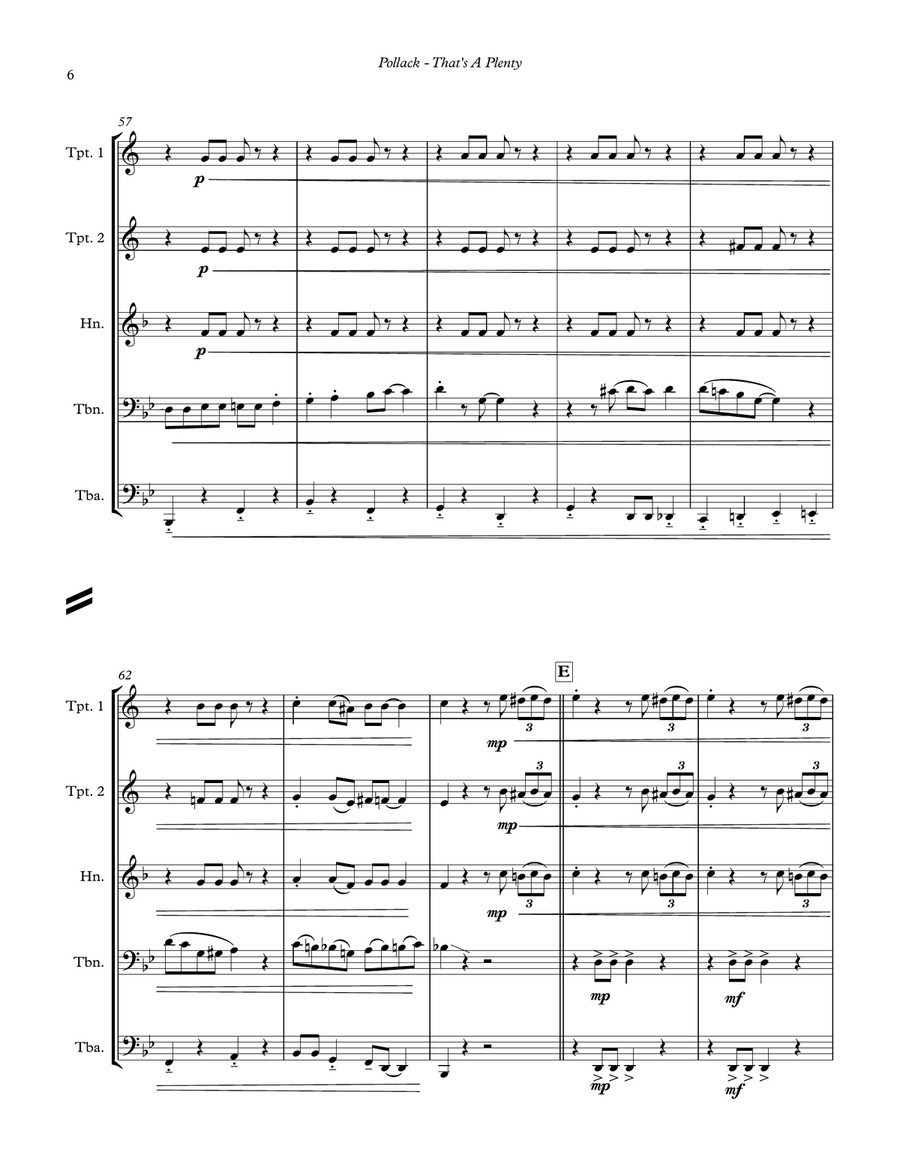 That's A Plenty - Dixieland for Brass Quintet Brass Quintet scores gallery preview page 6