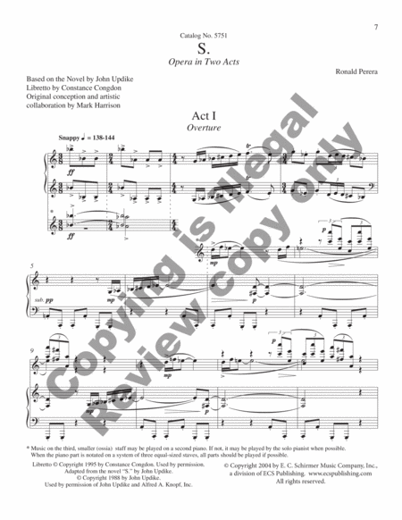 S. (Piano/Vocal Score) image number null