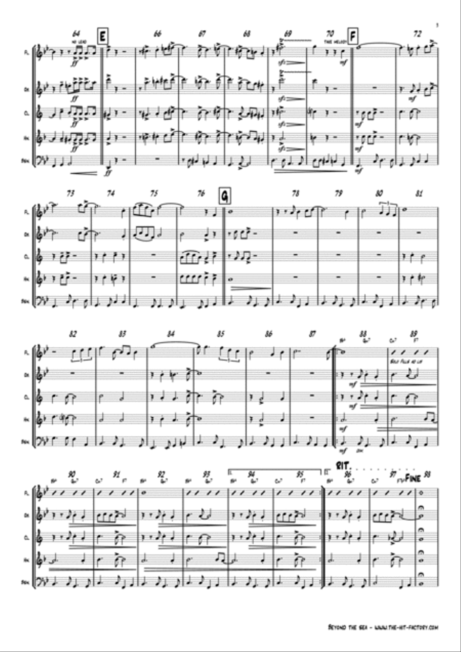 Beyond The Sea Woodwind Quintet scores gallery preview page 4