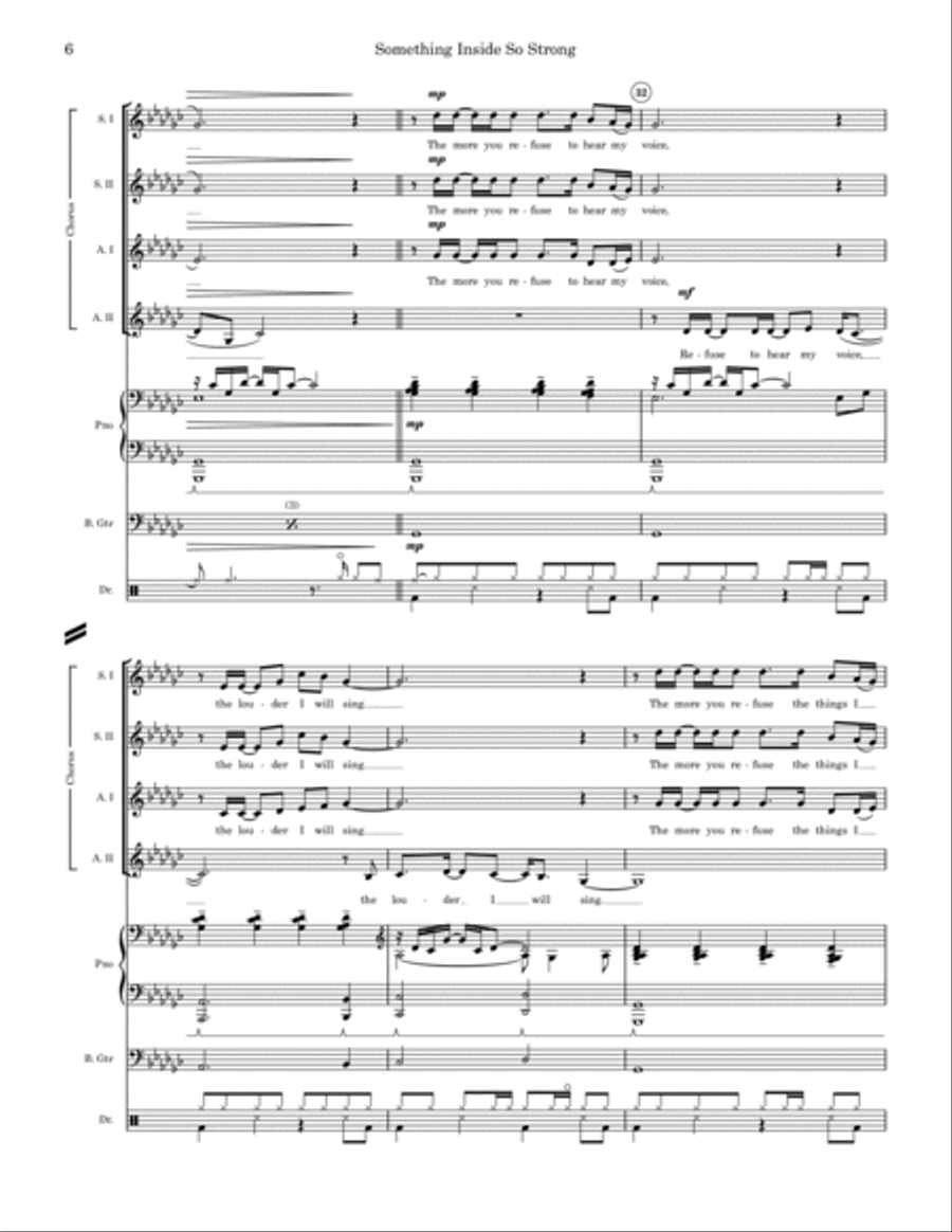 (Something Inside) So Strong Bass Guitar scores gallery preview page 6