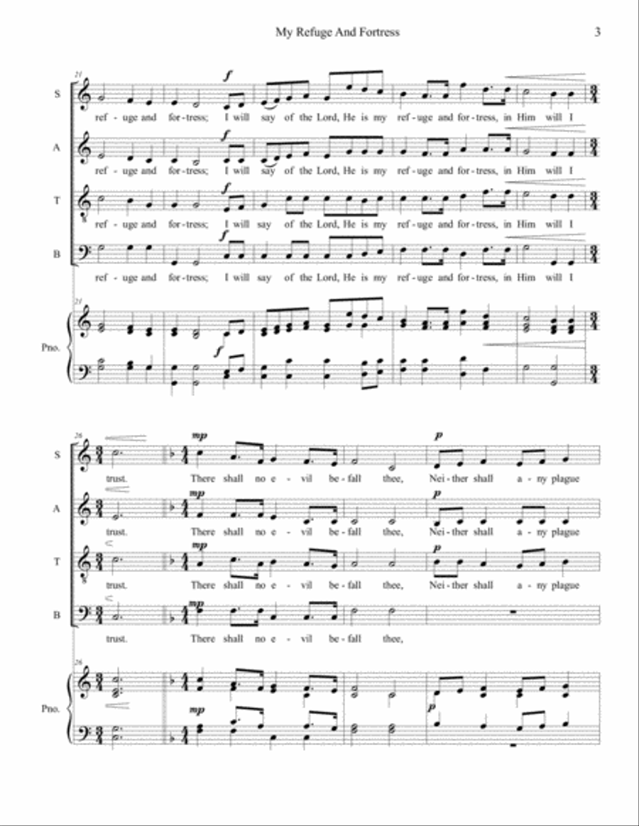 My Refuge And Fortress 4-Part scores gallery preview page 3