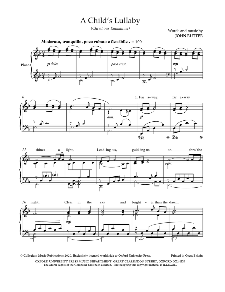 A Child's Lullaby Piano Solo scores gallery preview page 2