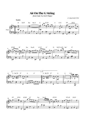 Book cover for Air On The G String (from Suite No.3 in D Major) (Bach) - Piano