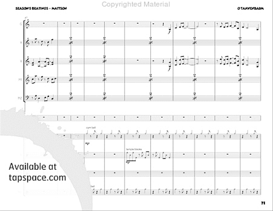 Season's Beatings Percussion Ensemble scores gallery preview page 87