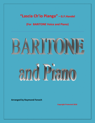 Book cover for Lascia Ch'io Pianga - From Opera 'Rinaldo' - G.F. Handel ( Baritone Voice and Piano)