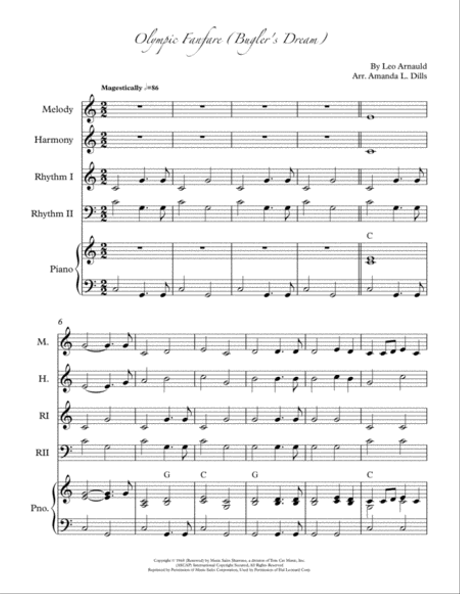 Bugler's Dream (Olympic Fanfare) Large Ensemble scores gallery preview page 1