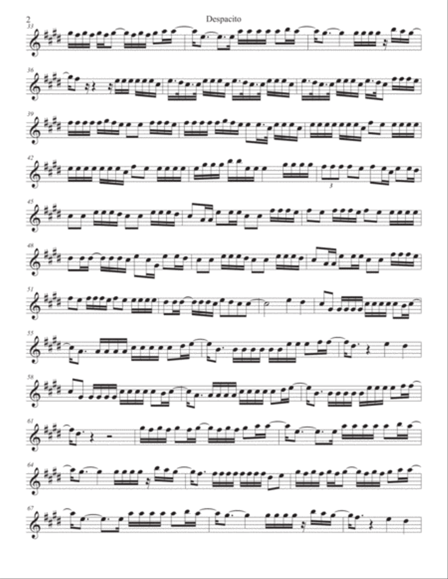 Despacito Tenor Saxophone scores gallery preview page 2