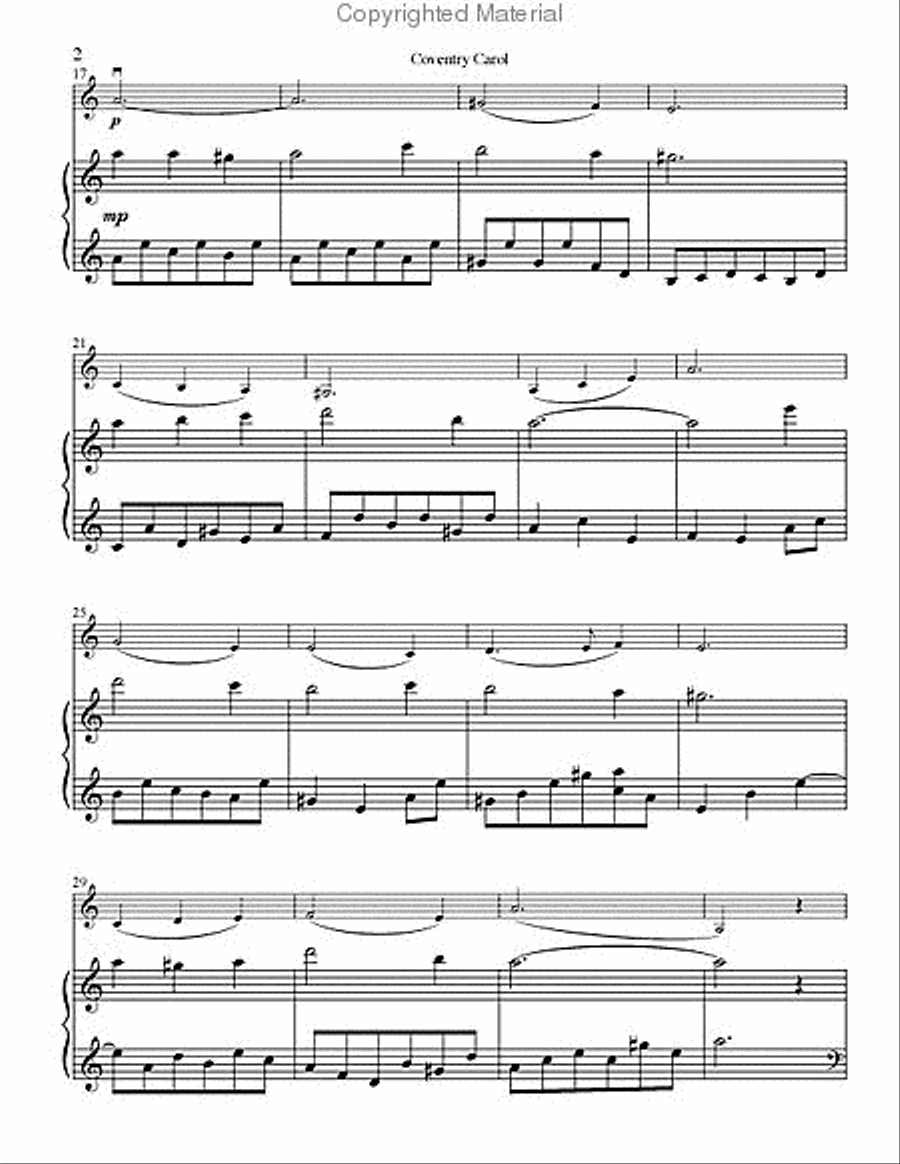 Coventry Carol Violin Solo scores gallery preview page 3