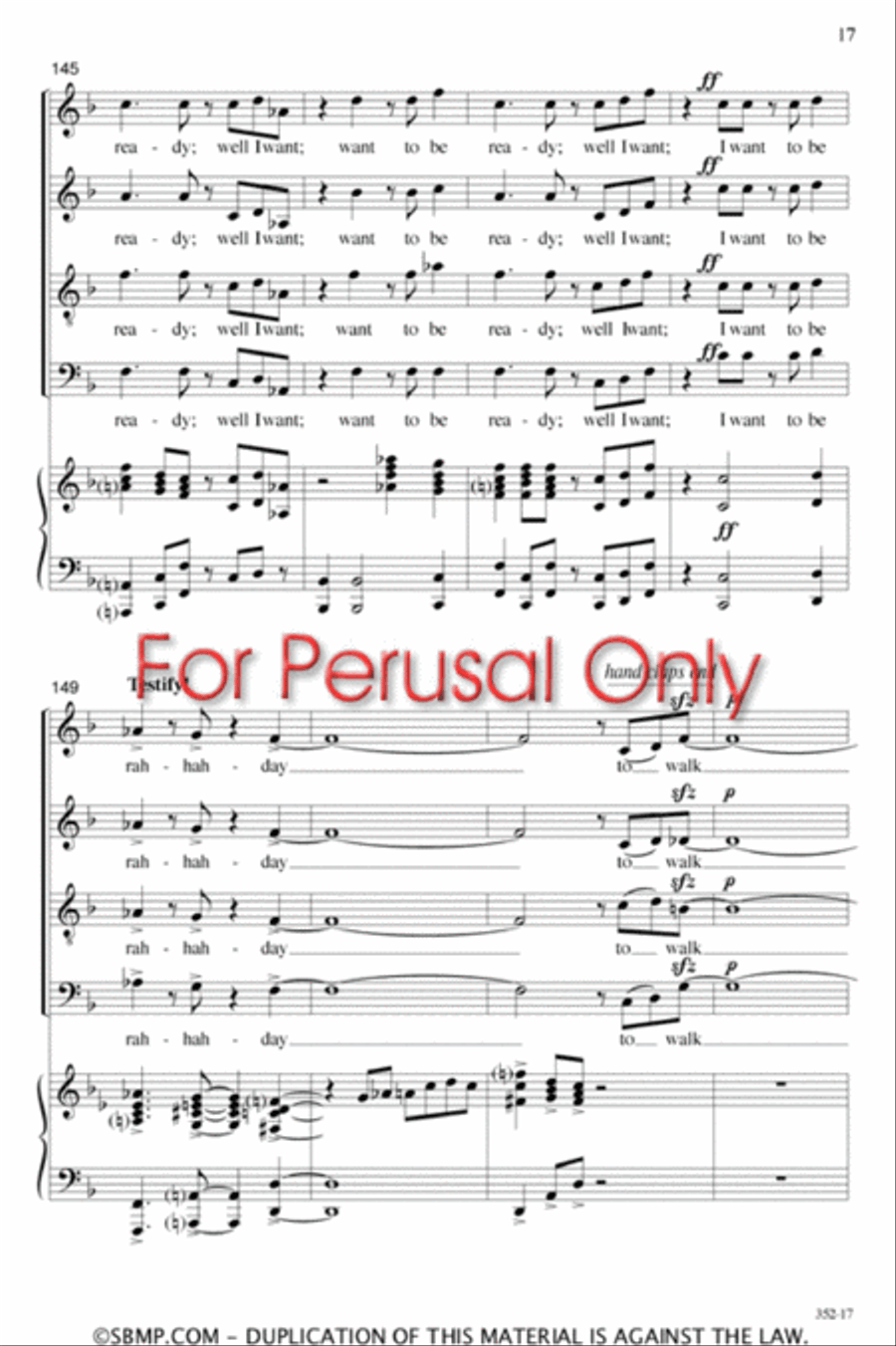 Walk in Jerusalem - SATB Octavo 4-Part scores gallery preview page 17