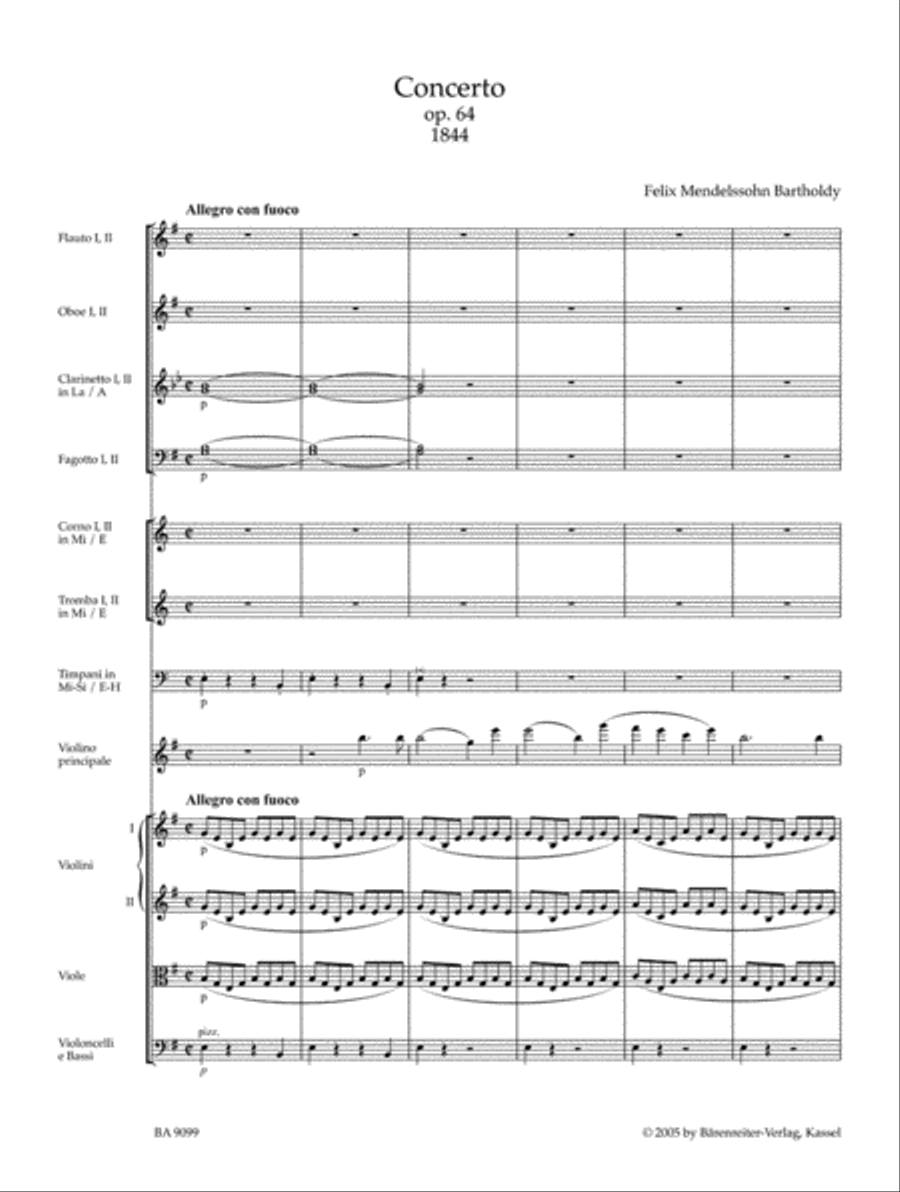 Concerto in E Minor, Opus 64 Orchestra scores gallery preview page 2