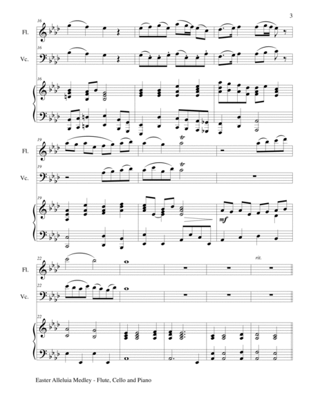 EASTER ALLELUIA MEDLEY (Trio – Flute, Cello/Piano) Score and Parts image number null