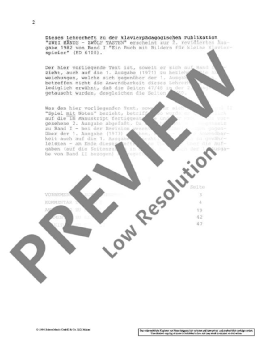 Zwei Hände - Zwölf Tasten Piano Solo scores gallery preview page 3