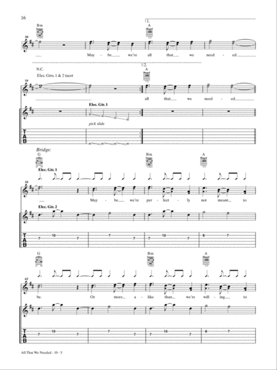 All That We Needed Guitar Tablature scores gallery preview page 5