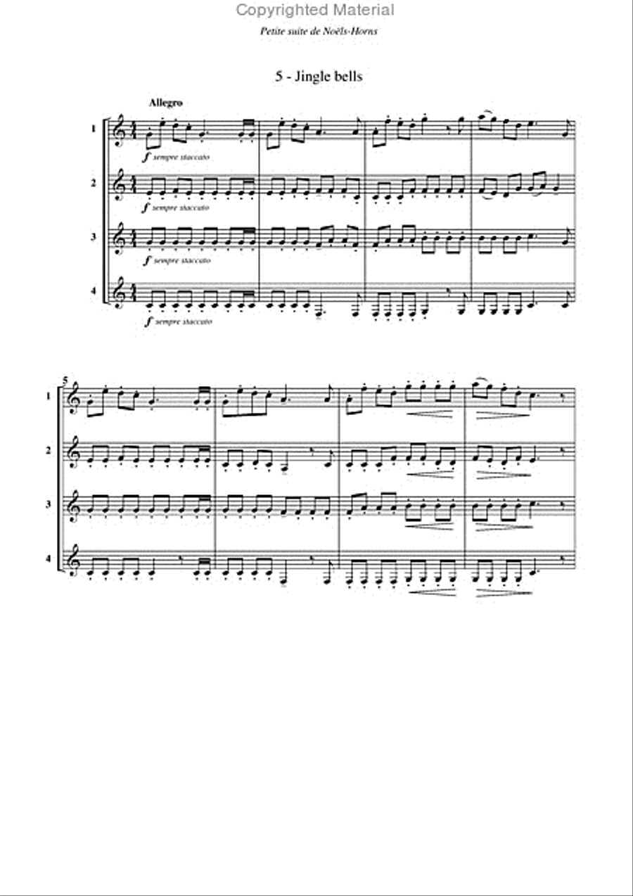 Petite suite de noëls, pour cor Horn scores gallery preview page 6