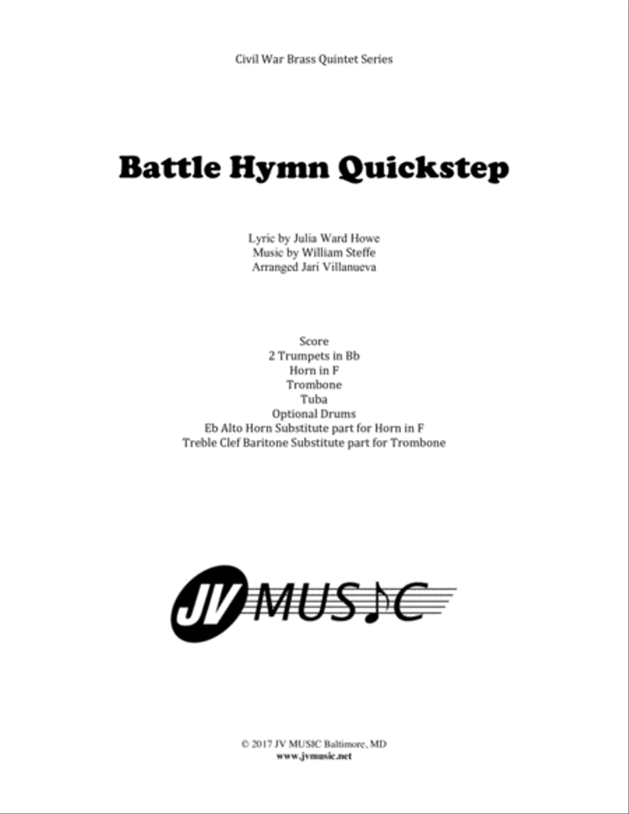 Battle Hymn of the Republic Quickstep (Civil War Brass Quintet Series) Brass Quintet scores gallery preview page 1
