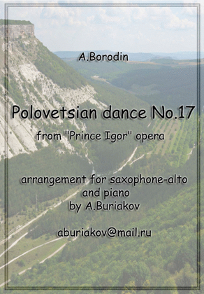 Book cover for Polovetsian dance No.17 (alto saxophone)