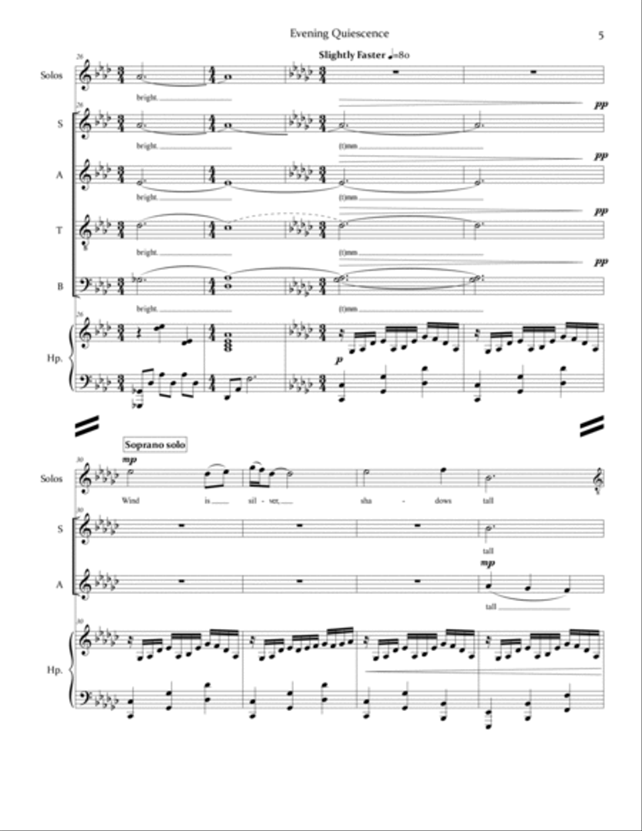 Evening Quiescence 4-Part scores gallery preview page 5