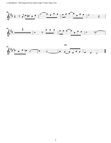 Fugue 05 from Well-Tempered Clavier, Book 2 (String Quintet) image number null