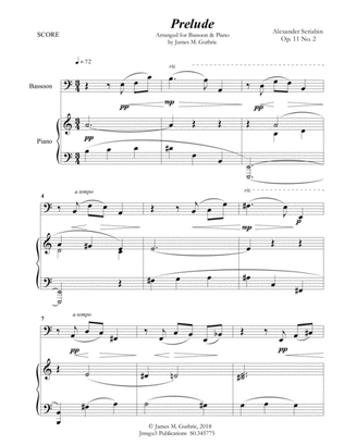 Scriabin: Prelude Op. 11 No. 2 for Bassoon & Piano